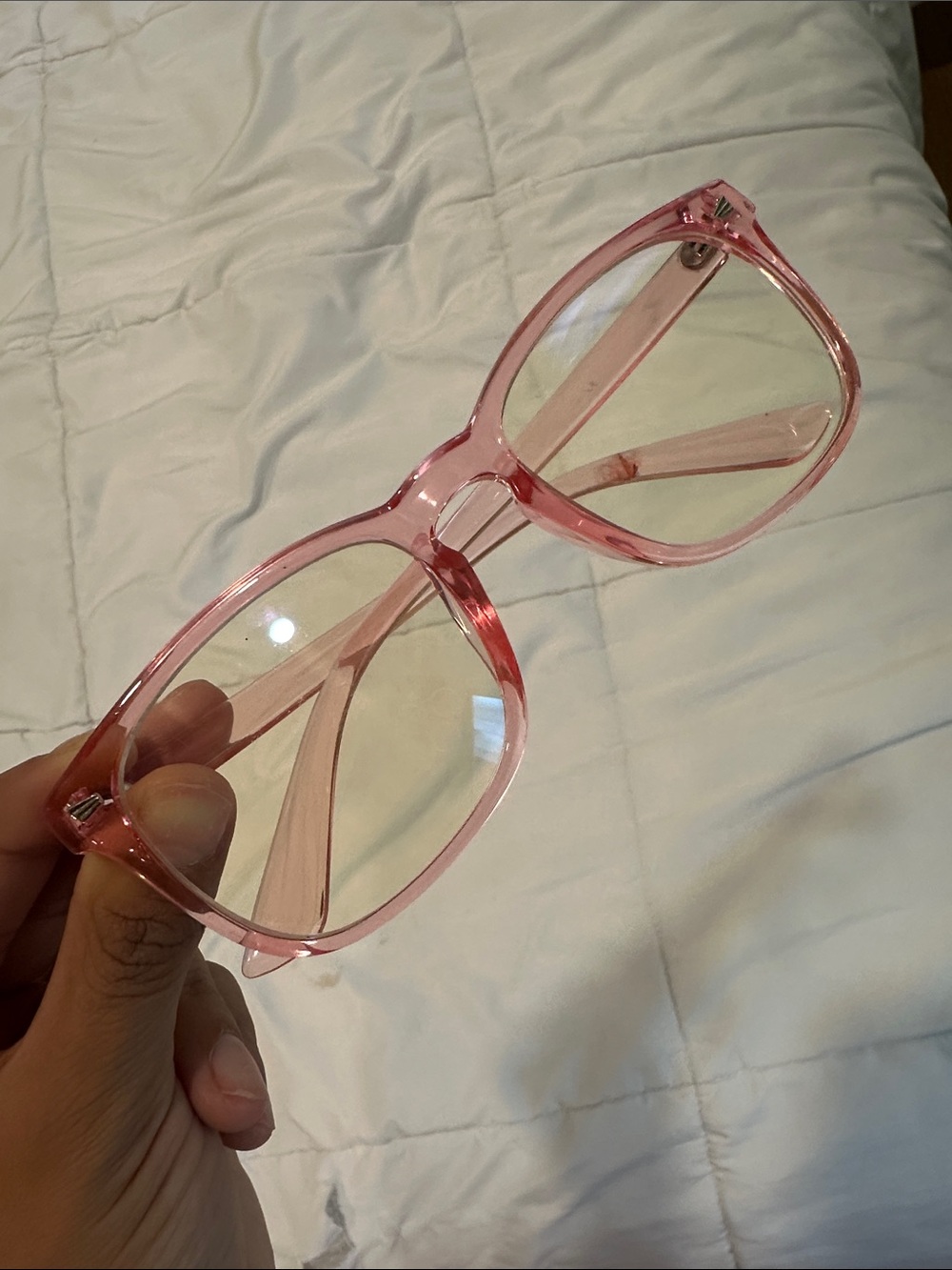 Blue light Pink Clear Lens Women's Fashion Glasses